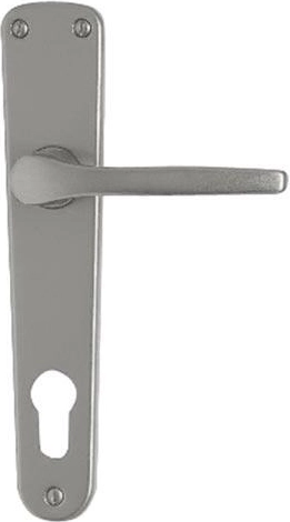 Türklinke mit Langschild MONET für Profilzylinder 72, Aluminium, silber