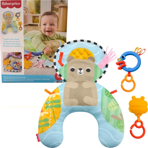 Fisher-Price sensorisches Kissen für Babys mit Spielzeug zum Entdecken