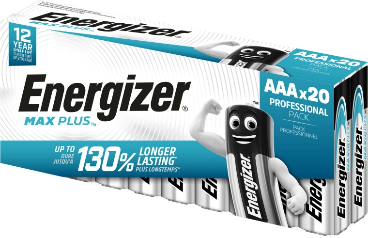 Energizer Max Plus AAA Alkalibatterien, 20 Stk.