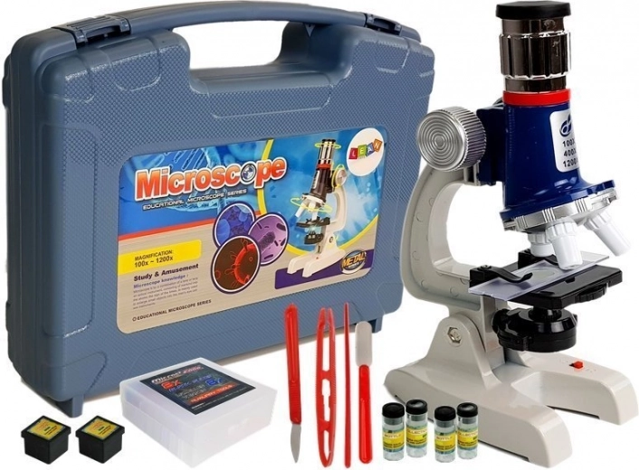 Großes Wissenschafts-Set – Lernmikroskop für Kinder 100× 400× 1200× im Koffer