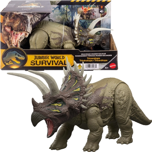 Mattel Jurassic World Survival-Triceratops mit Beleuchtung und Sound