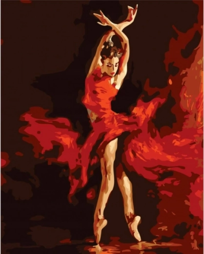 Diamantstickerei (Diamond Painting) Feuerballett 30 × 40 cm