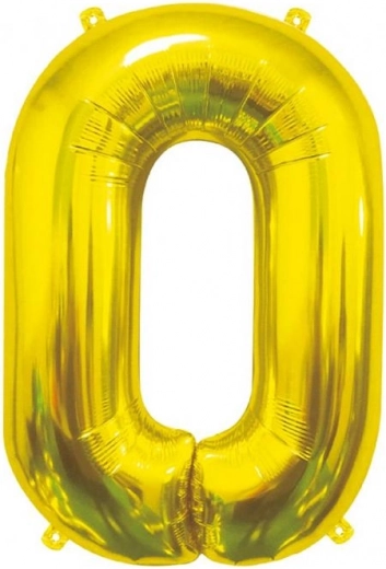Folienballon Zahl 0 gold 85 cm GoDan