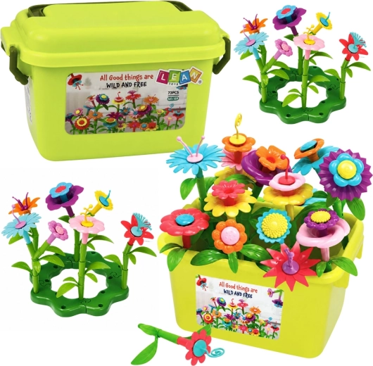 Lean Toys Konstruktionsbausatz Blumengarten im Box (73 Teile)