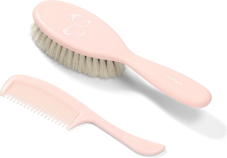 BabyOno Bürste und Kamm für Babyhaare – super sanft, hellrosa
