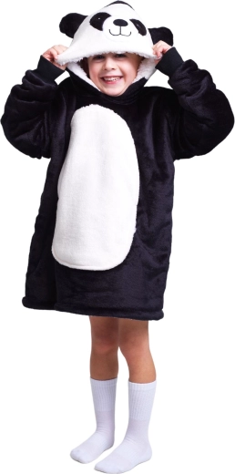 Cozy Noxxiez Kinder-Kuscheldecke mit Kapuze im Panda-Design