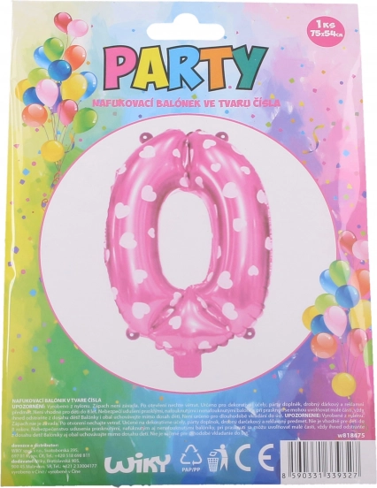 Aufblasbarer Ballon Zahl 1 mit Herzchen – Rosa
