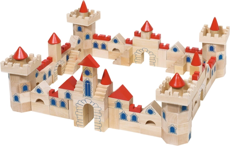 Holzbaustein-Set Burg aus Klötzen (145 Teile)