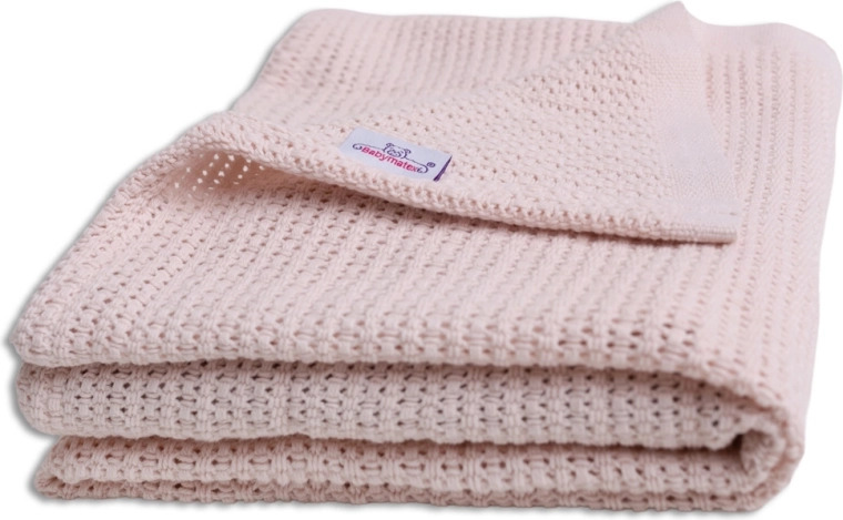 Babymatex gestrickte Baumwolldecke Lili 75 × 100 cm Altrosa (Puderrosa)