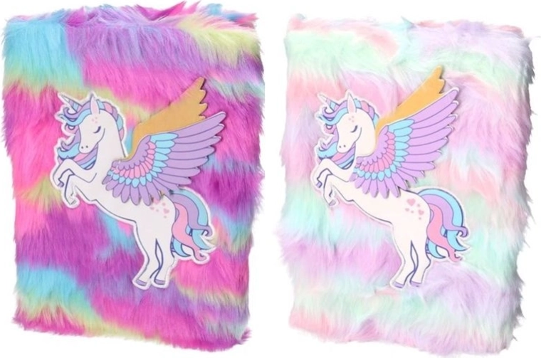 Plüsch-Notizbuch Einhorn 15 × 21 cm
