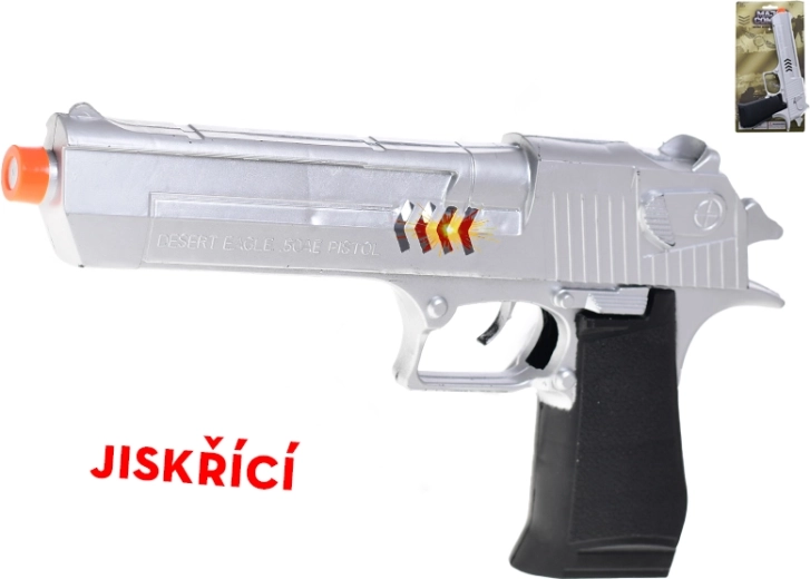 Funkensprühende Schwungrad-Pistole für Kinder 26 cm