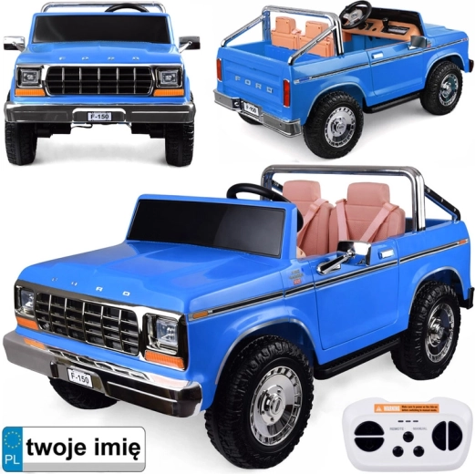 Elektrisches Kinderauto FORD Bronco Pickup für zwei Kinder – blau