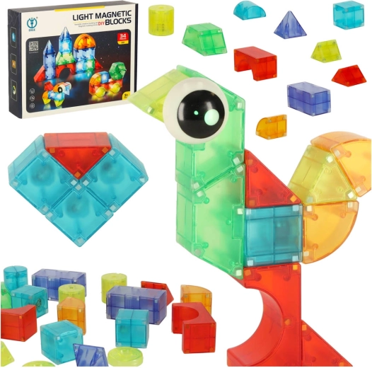 Magnetische leuchtende 3D-Bausteine 32 Stück