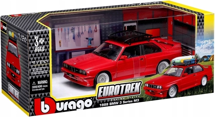 Bburago BMW M3 Touring 1988 im Maßstab 1:24, rot