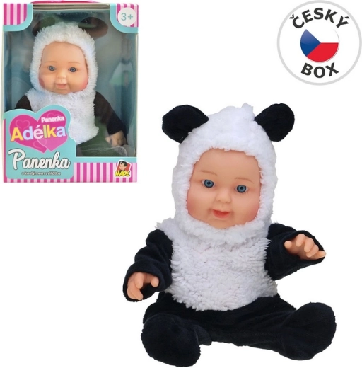 Puppe mit Tierkostüm Panda 22,5 cm