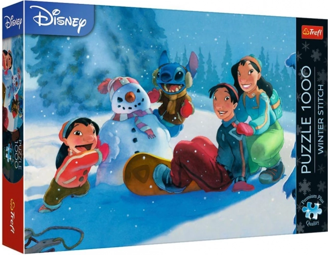 Puzzle Premium Plus – Winter mit Stitch, 1000 Teile