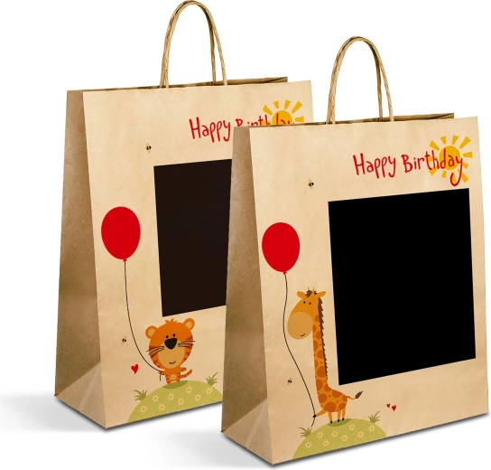 Kraft-Papiertüte für eine Flasche 26,5 × 12,7 × 33 cm – 1 Stück