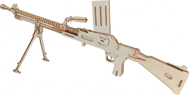 Woodcraft Holz-3D-Puzzle – Leichtes Maschinengewehr
