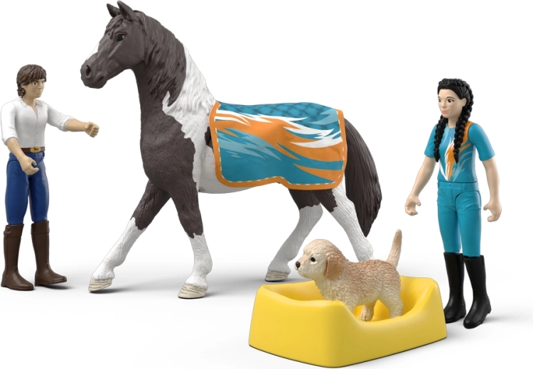 Zubehör für Geschichten: Trophäe, Welpe und Hundekörbchen