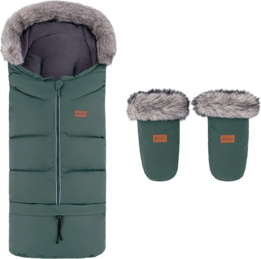Petite&Mars Winter-Fußsack Arctic 4-in-1 mit Handschuhen für Kinderwagen Fjora khaki