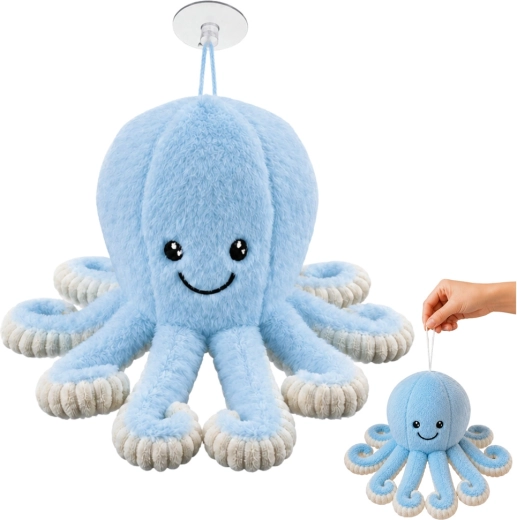 Plüsch-Oktopus mit Saugnapf blau 16 cm - 1 Stück