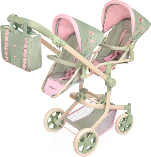 Klappbarer Zwillings-Puppenwagen DeCuevas Botanic 2026 mit Tasche, Höhe 91 cm