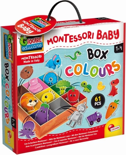 MONTESSORI Farb-Sortierbox für Kleinkinder – 61 Teile