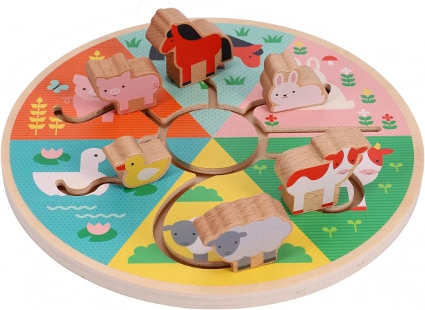 Motorik-Labyrinth Bauernhof mit kleinen Tieren von Petit Collage