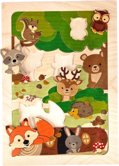 Hess Holzpuzzle Fuchs und Waldtiere, 32 Teile (21 × 30 cm)