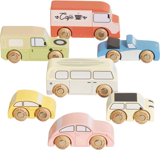 Le Toy Van Vintage-Set aus Holzautos