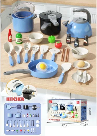Küchenset 32-teilig, blau