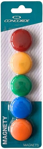 Bunte Magnete CONCORDE 35 mm, 5 Stk.