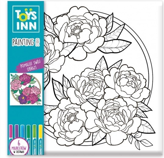 Ausmalbild mit Filzstiften – Blumen