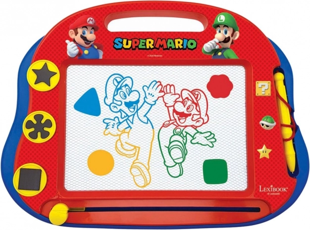 Mehrfarbige magnetische Zeichentafel SUPER MARIO mit Stempeln