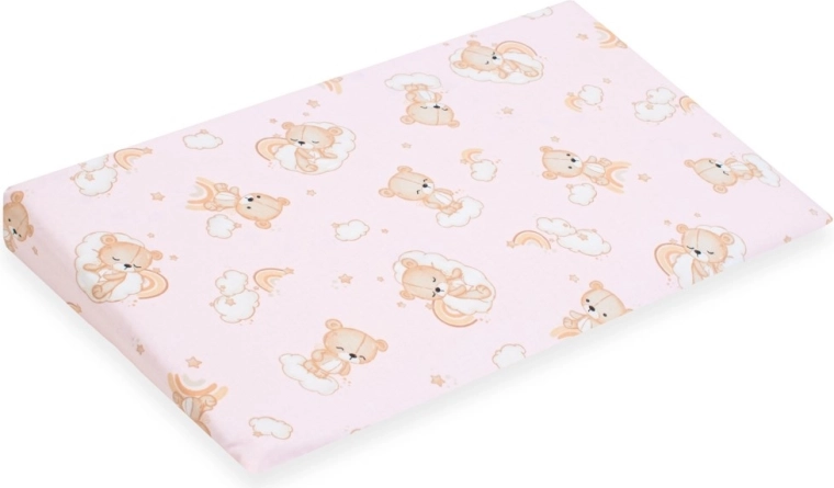 Bezug für Kinderkeil-Kissen 59 × 37 cm rosa Bär