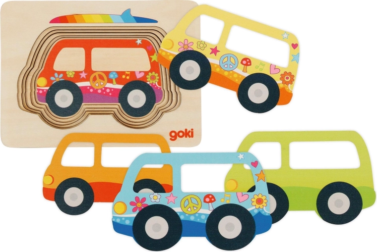 Geschichtetes Holzpuzzle Lieferwagen