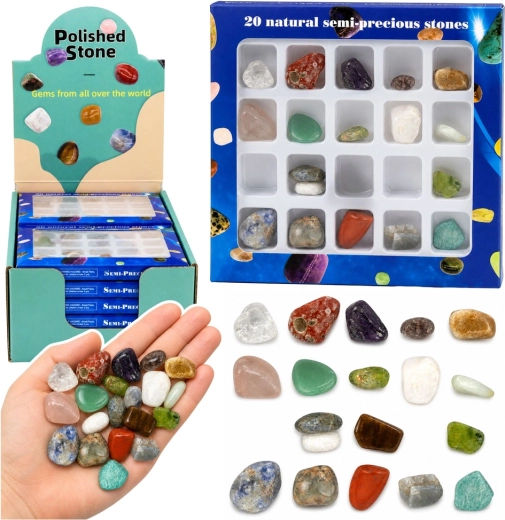 Halbedelstein-Set – polierte Mineralien (20 Stk.)