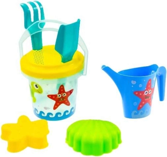Mochtoys Sand- und Wasserspielset mit Eimer, Sieb und Gießkanne – 1 Stück