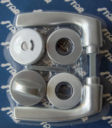 Türbeschlag mit Rosette MONET WC, silber eloxiert