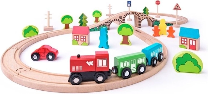 Woody Holz-Eisenbahnstrecke in Form einer Acht mit 40 Teilen