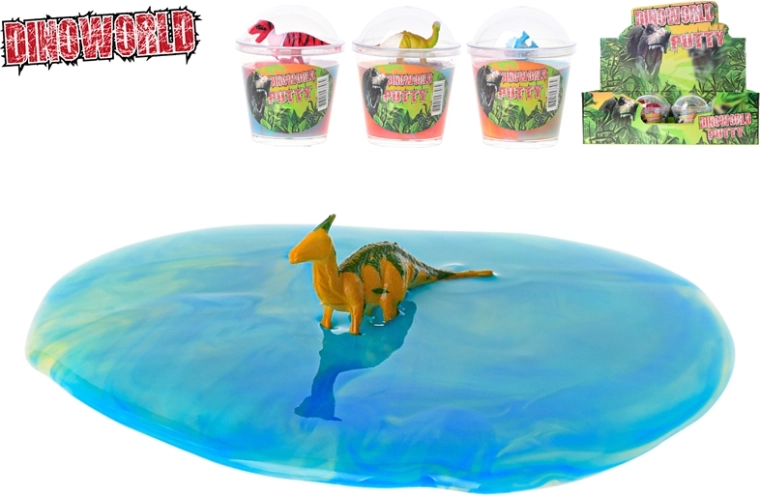 Dinoworld Schleim mit Dinosaurier im Becher