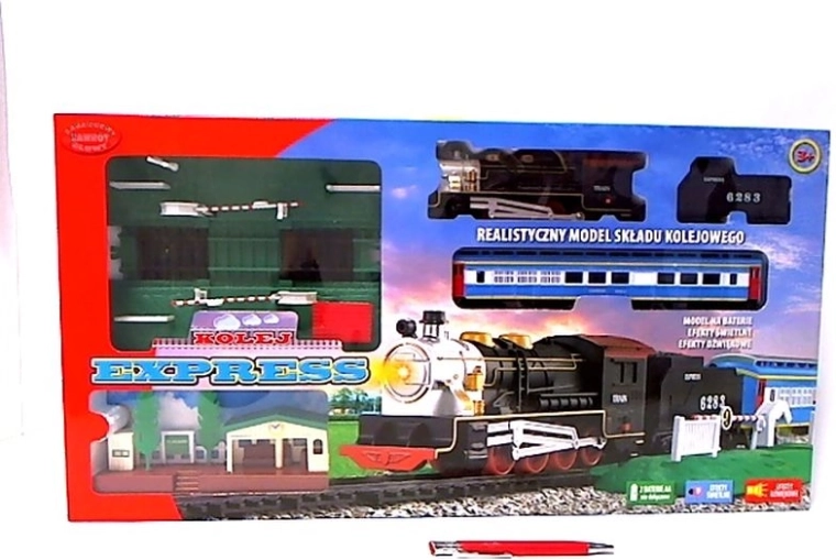 Express-Batterie-Eisenbahn mit Bahnübergang