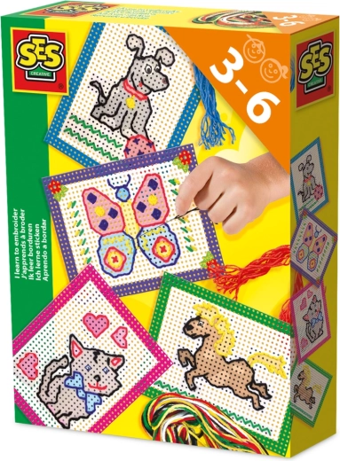 Ich lerne sticken – Stickset mit farbigen Vorlagen