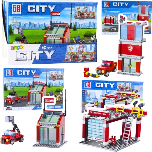 Bauset Feuerwehrstation mit Garage 203–210 Teile