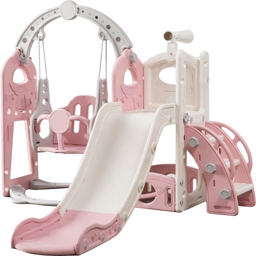 Freistehende Kinderrutsche mit Leiter und Schaukel