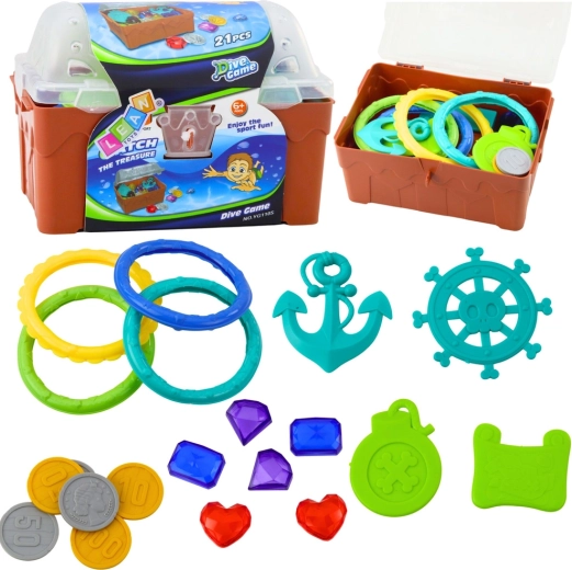 Schatztruhe DIVE GAME – Tauchset für Wasser, 21 Teile