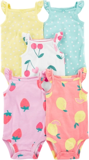 Carter's Trägerbodys Dots Fruit für Mädchen 5 Stk. (3 M)