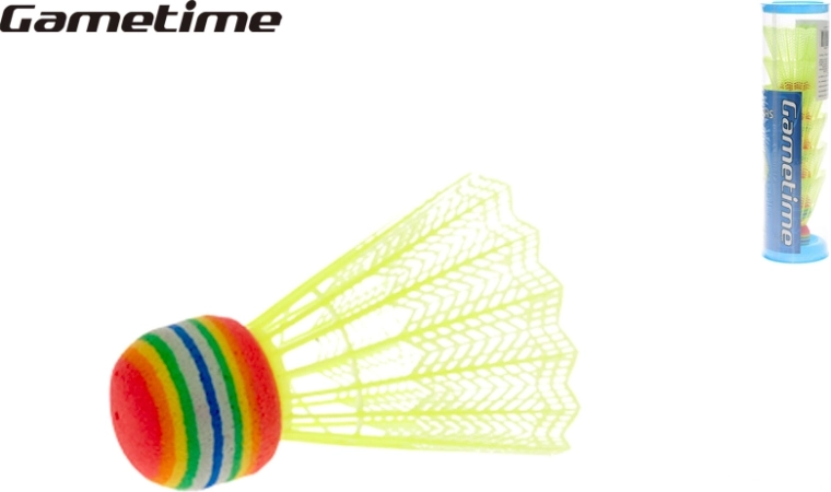 Badminton-Shuttles Gametime gelb – 6 Stück in Röhre