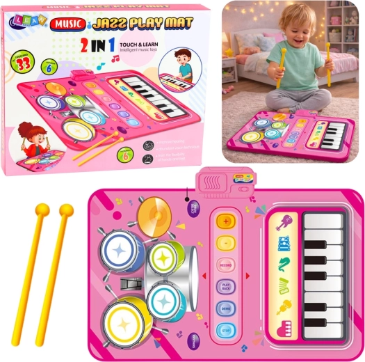 Interaktive Musikmatte 2-in-1 Piano und Schlagzeug für Kinder