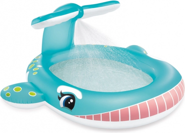 Aufblasbares Kinderbecken Wal mit Dusche INTEX